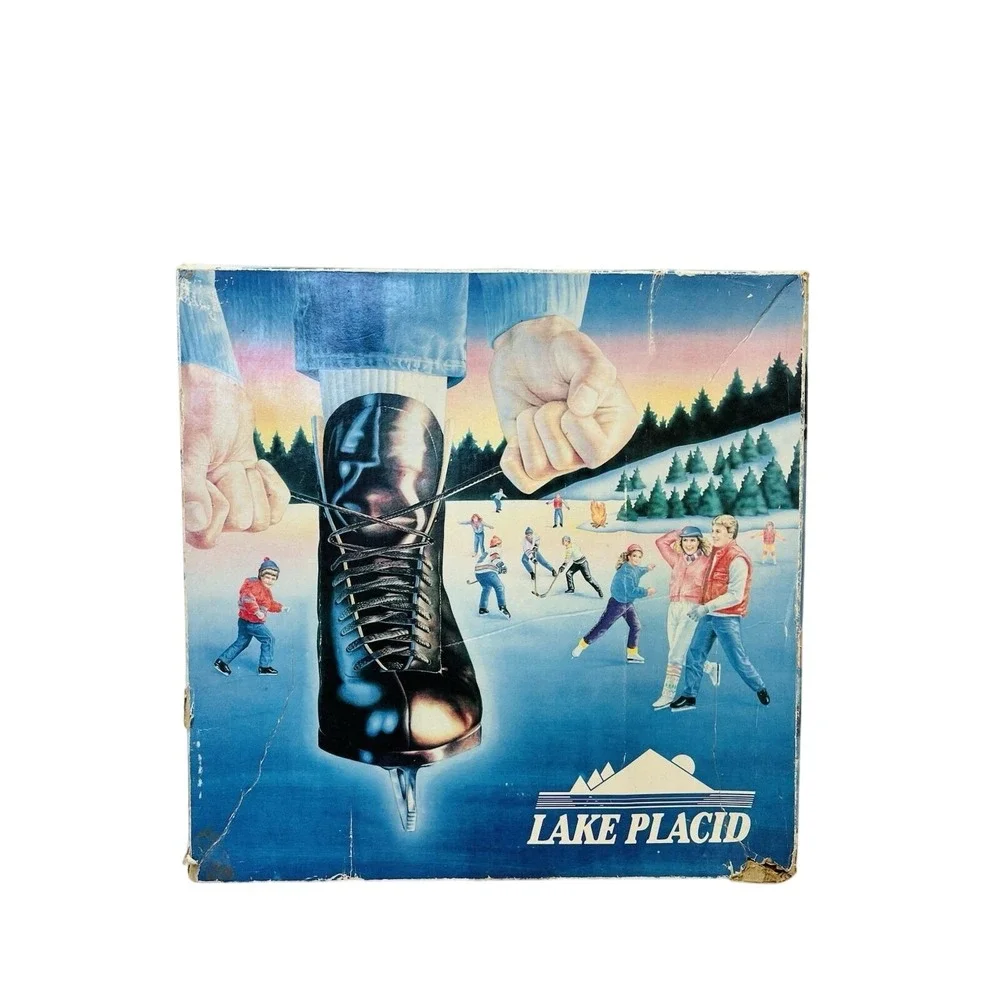 Lake Placid Ice Skates Size 10 Men Black‎ Figure Skates Model 283 Vtg Vinyl NEW